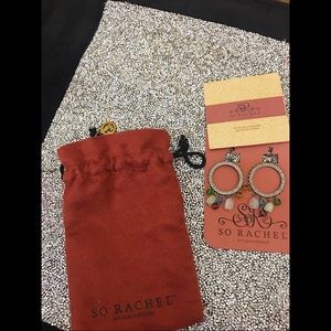 LONGABERGER SO RACHEL SILVER AND STONE EARRINGS.